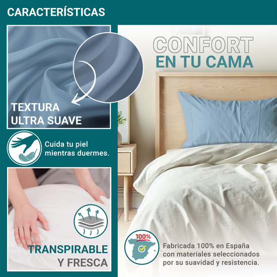 FUNDA ALMOHADA-CUADRANTES AZUL CELESTE 45X85 CM PACK 2 image 3