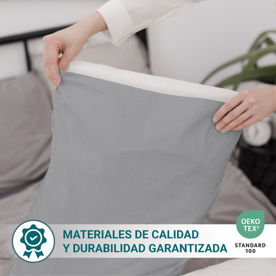 FUNDA ALMOHADA-CUADRANTES GRIS PLATA 50X75 CM PACK 2 image 2
