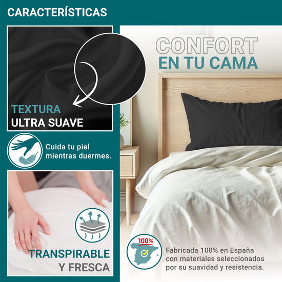 FUNDA ALMOHADA-CUADRANTES NEGRO 50X75 CM PACK 2 image 3