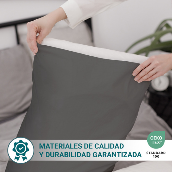FUNDA ALMOHADA-CUADRANTES ANTRACITA 45X100 CM PACK 2 image 2