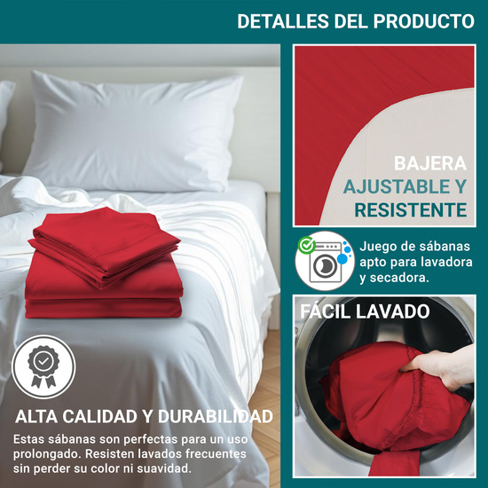 JUEGOS DE SABANAS ROJO 80 CM image 3
