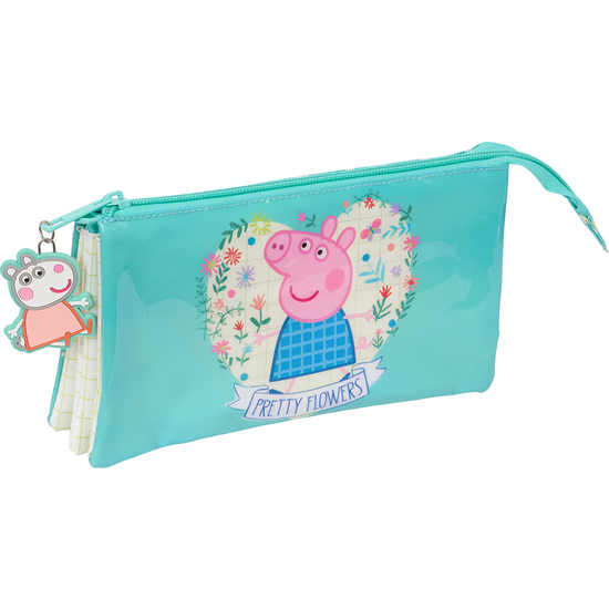 PORTATODO TRIPLE PEPPA PIG "PRETTY FLOWERS" image 0