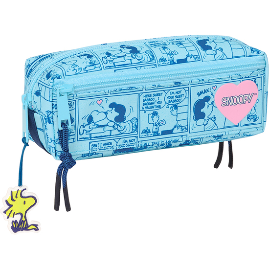 PORTATODO TRIPLE PEQ. C/GOMA ELAST. 20CM SNOOPY "LOVE" image 0