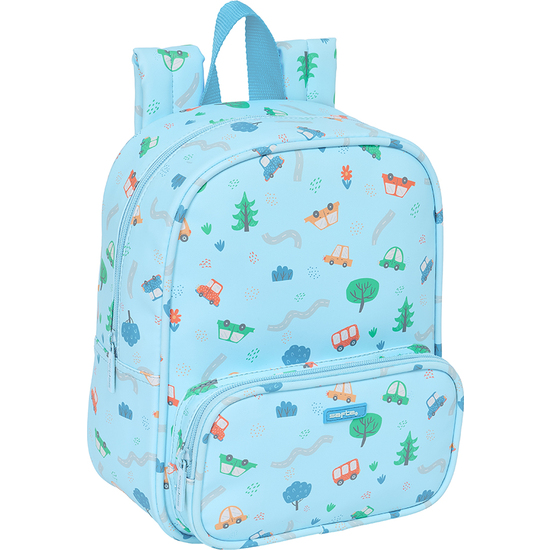 MOCHILA GUARDERIA C/BOLSILLO SAFTA PREESCOLAR "COCHES" image 0