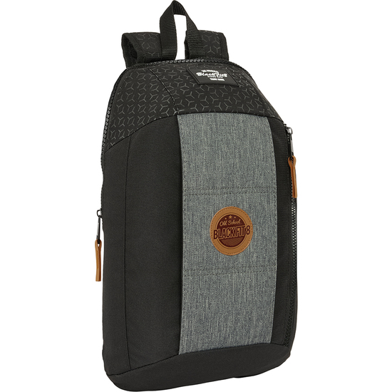 MINI MOCHILA CREMALLERA VERTICAL RECICL. BLACKFIT8 "OLD SCHOOL" image 0