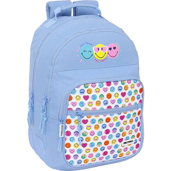 MOCHILA DOBLE ADAPT.CARRO RECICLADO SMILEY WORLD "JOYFUL" image 0