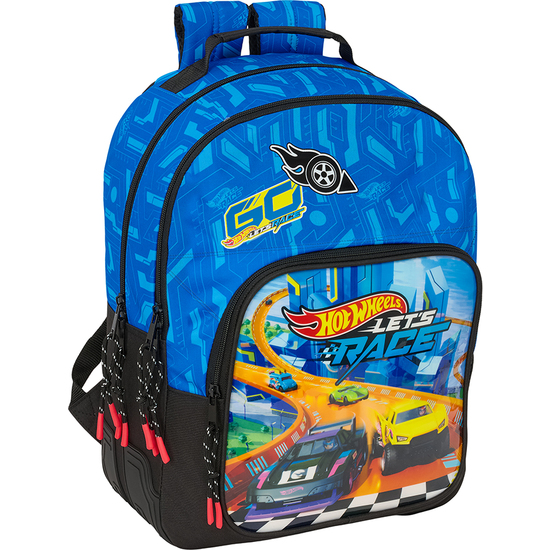 MOCHILA DOBLE ADAPT.CARRO HOT WHEELS "LETS RACE" image 0