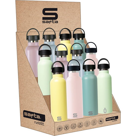 EXPOSITOR BOTELLAS METAL 600ML SAFTA COLORES PASTEL image 0