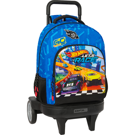 MOCHILA GDE. C/RUEDAS COMPACT EVOL. EXT. HOT WHEELS "LETS RACE" image 0