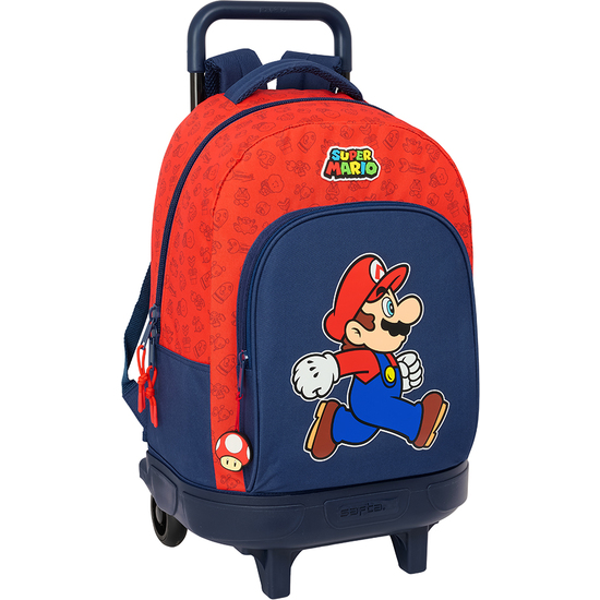 MOCHILA GDE. C/RUEDAS COMPACT EXTRAIBLE SUPER MARIO "TRICK" image 0