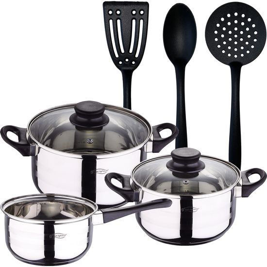 PACK BATERÍA DE COCINA 5 PIEZAS + SET 3PC UTENSILIOS DE COCINA image 0