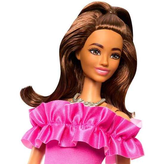 BARBIE FASHIONISTAS VESTIDO ROSA CON VOLANTES image 1