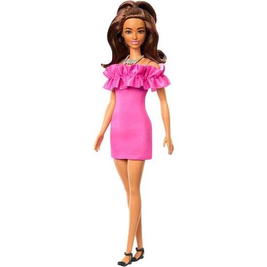 BARBIE FASHIONISTAS VESTIDO ROSA CON VOLANTES image 3
