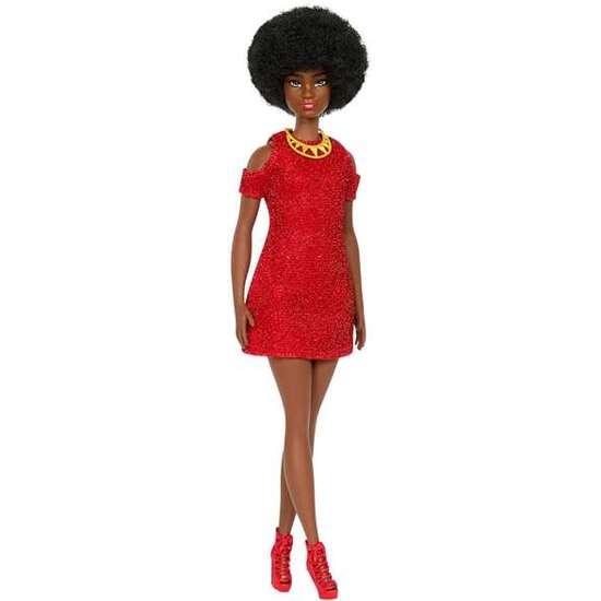 BARBIE FASHIONISTAS AFROAMERICANA CON VESTIDO ROJO image 1