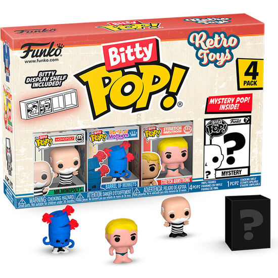 BLISTER 4 FIGURAS BITTY POP RETRO TOYS MONOPOLY image 0