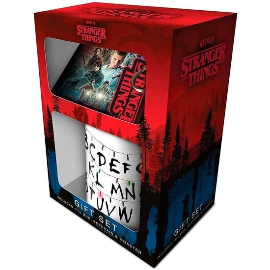 PACK REGALO TAZA + LLAVERO + POSAVASOS STRANGER THINGS image 0