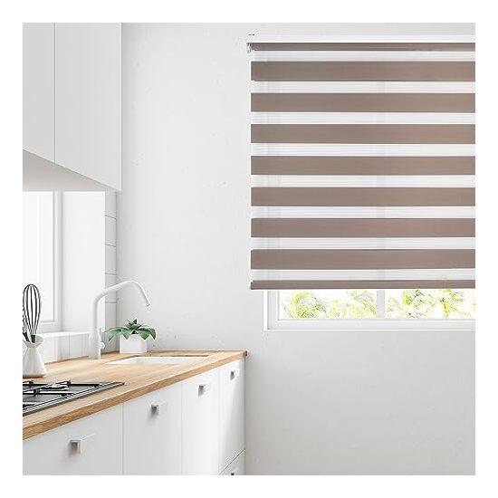 ESTOR ENROLLABLE STRIPES 321-MARRON 95X180 image 1