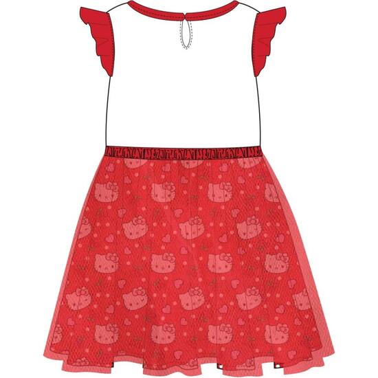 VESTIDO SINGLE JERSEY FANTASIA HELLO KITTY image 1