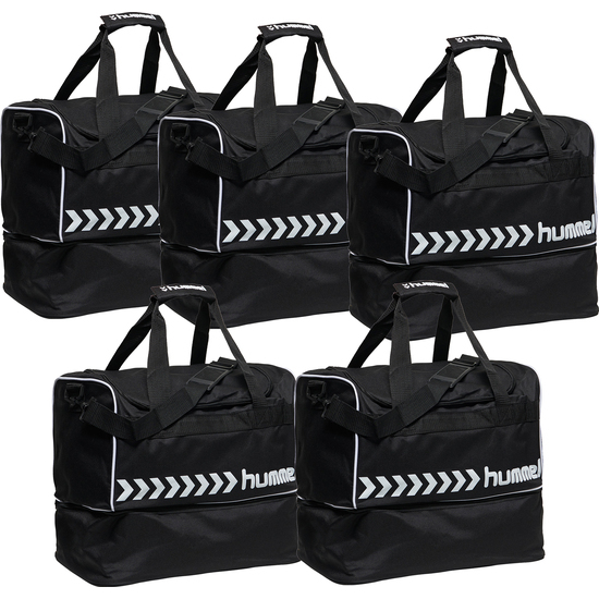 5X BOLSA DE DEPORTE HUMMEL® NEGRO 100% POLIÉSTER - TEJIDO image 0