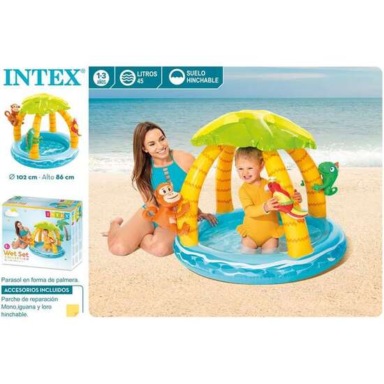 PISCINA HINCHABLE ISLA TROPICAL 1,02X86 CM CAPACIDAD 45 LITROS (1-3 AÑOS) image 0