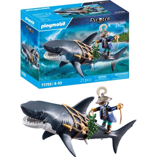 TIBURON GIGANTE CON PIRATA PLAYMOBI image 0