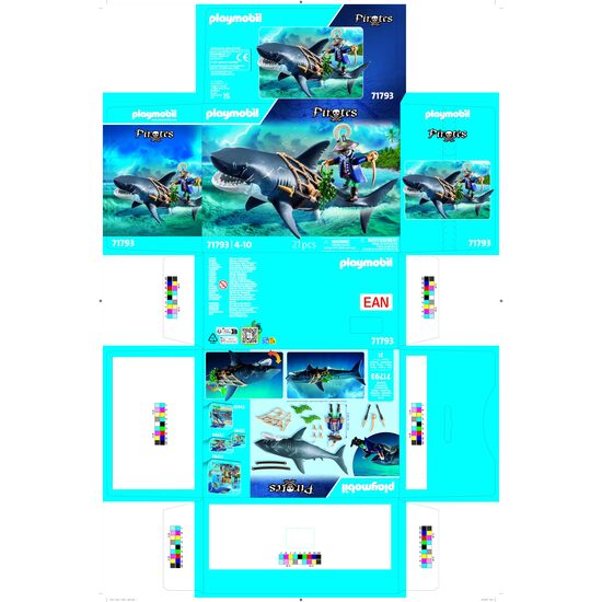 TIBURON GIGANTE CON PIRATA PLAYMOBI image 1