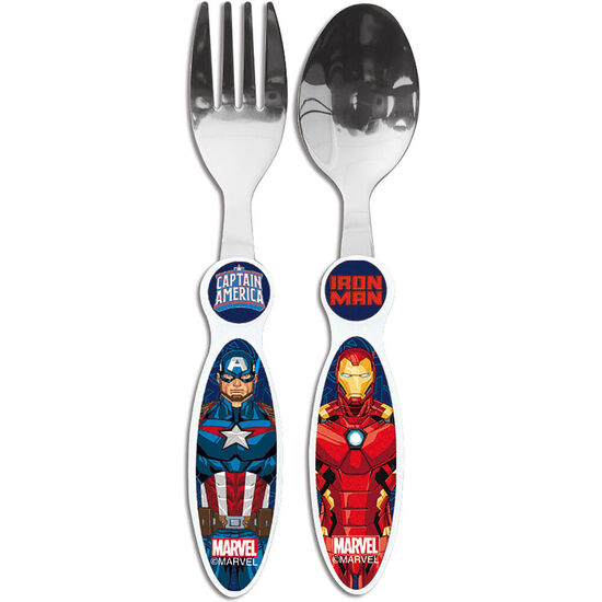 SET 2 CUBIERTOS METALICOS LOS VENGADORES AVENGERS MARVEL image 0