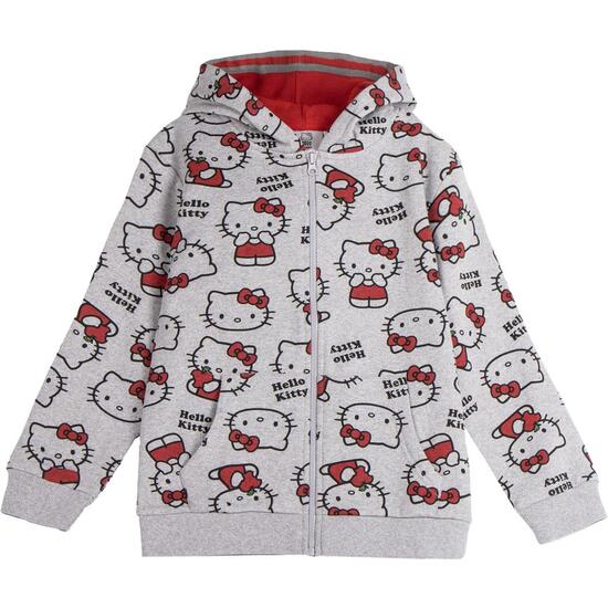 SUDADERA CON CAPUCHA COTTON BRUSHED CREMALLERA HELLO KITTY image 0