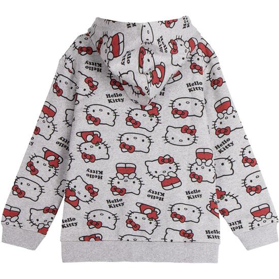 SUDADERA CON CAPUCHA COTTON BRUSHED CREMALLERA HELLO KITTY image 1