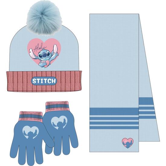 CONJUNTO 3 PIEZAS BUFANDA STITCH image 0