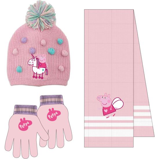 CONJUNTO 3 PIEZAS BUFANDA PEPPA PIG image 0