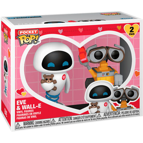 BLISTER 2 FIGURAS POCKET POP DISNEY PIXAR WALL-E & EVE VALENTINE image 1