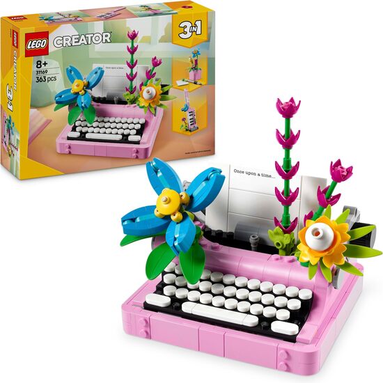 MAQUINA DE ESCRIBIR CON FLORES image 0