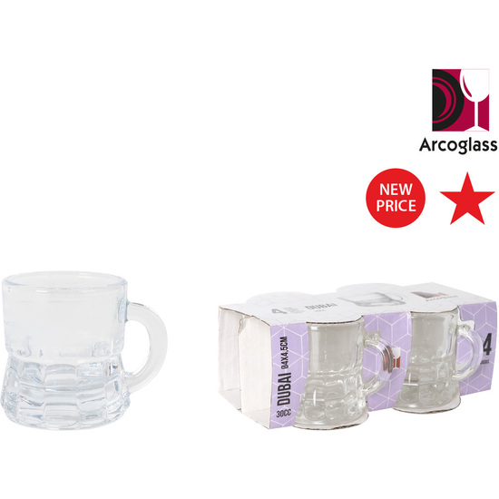 SET 4 VASOS CHUPITO 30CC C/ASA DUBAI AG image 0