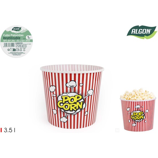 CUBO PALOMITAS PLASTICO RED. 3.5L ALGON image 1