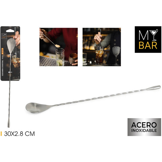 # -144- CUCHARA COCTEL INOX. 30X2.8CM image 1
