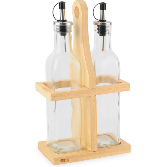 SET-2 ACEITERAS VIDR. S/BAMBU 250ML QUTTIN image 0