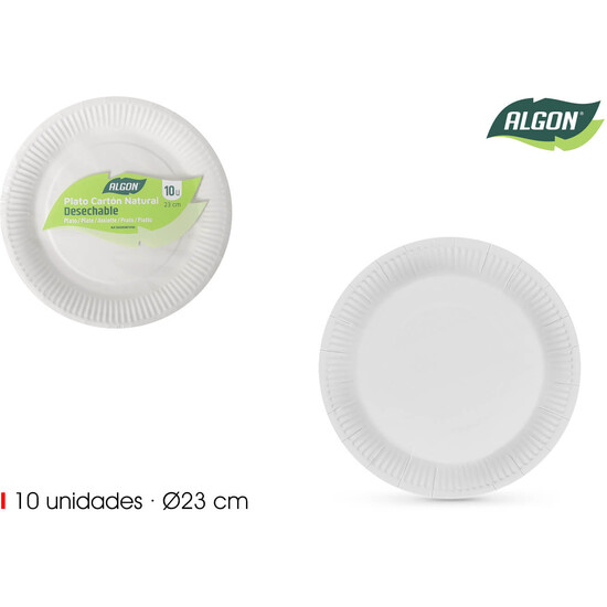 SET-10 PLATO CART. NATURAL 23CM ALGON image 1