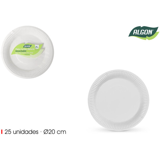 SET-25 PLATO CART. NATURAL 20CM ALGON image 1