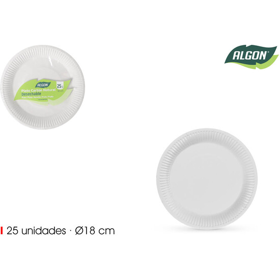 SET-25 PLATO RED.CART NATURAL 18CM ALGON image 1