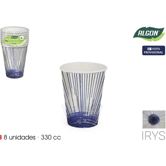 SET-8 VASO CARTON IRYS 330CC ALGON image 0