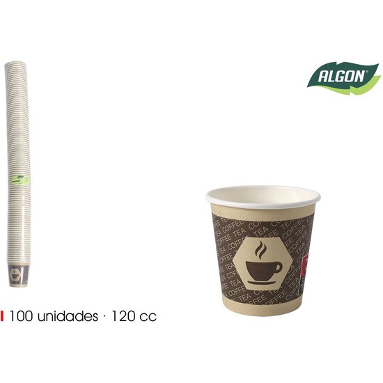 SET-100 VASO CARTON CAFÉ 120CC ALGON image 1