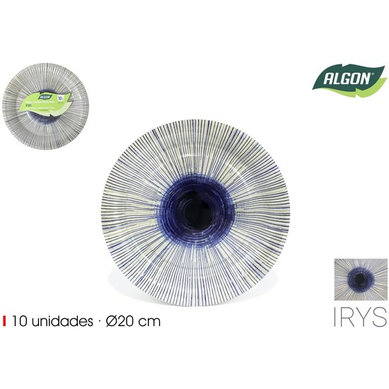 SET-10 PLATO CARTON RED.IRYS 20CM ALGON image 0