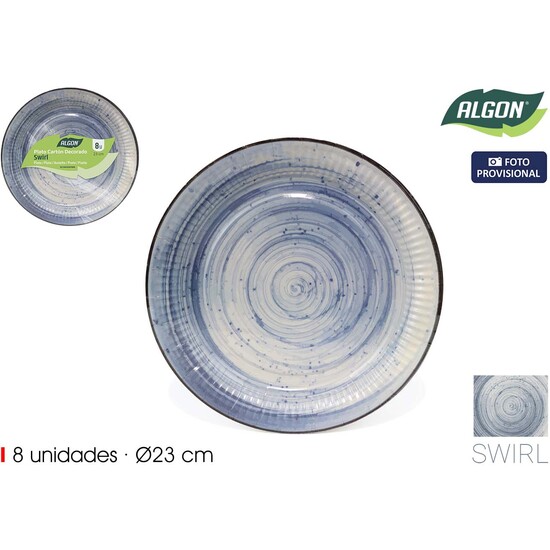 SET-8 PLATO CARTON RED.SWIRL 23CM ALGON image 0