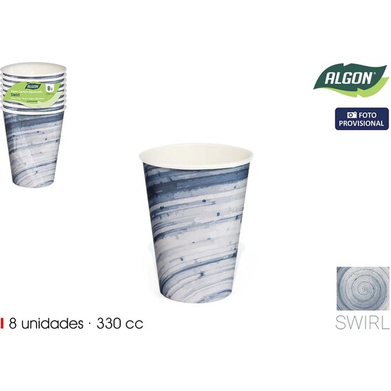 SET-8 VASO CARTON SWIRL 330CC ALGON image 0
