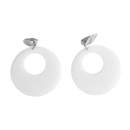 2 PENDIENTES FLAMENCA BLANCO  4,5 CM image 0