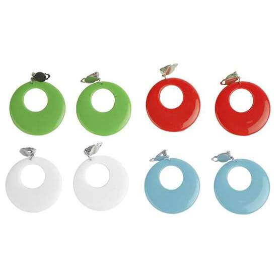 2 PENDIENTES FLAMENCA BLANCO  4,5 CM image 1