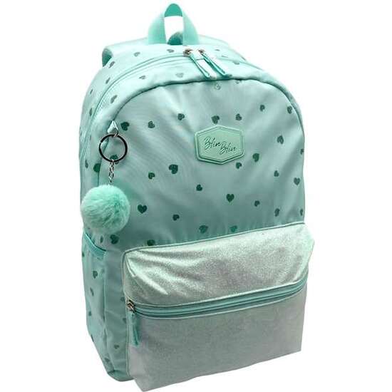MOCHILA AMERICANO BLIN-BLIN CORAZONES GLITTER 42 X 30 X 14 CM. image 0
