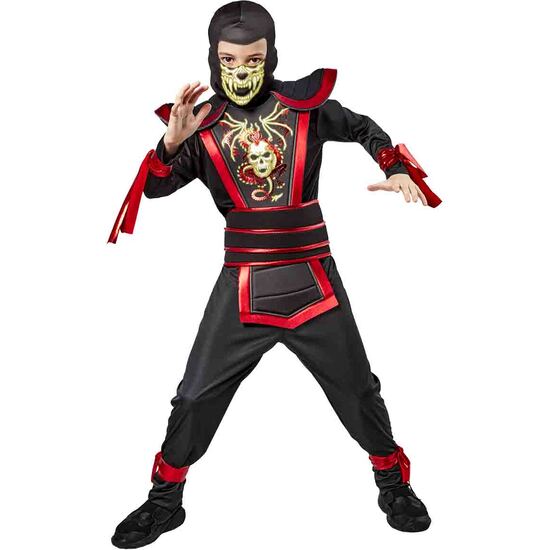 DISFRAZ GUERRERO NINJA ROJO INF image 0