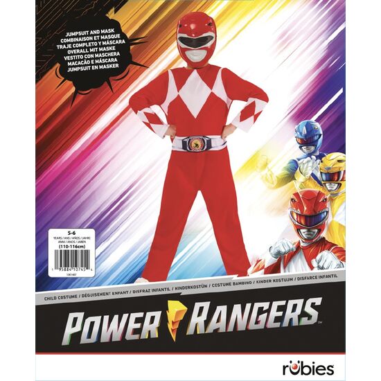 DISFRAZ POWER RANGER MIGHTY MORPHIN RED OPP INF image 6